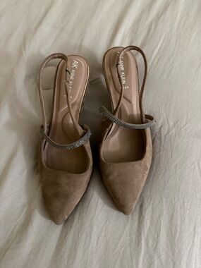 Faux suede kitten heels